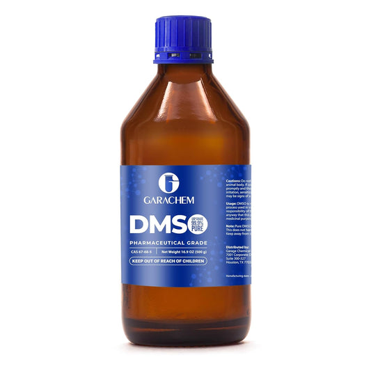 Pharmaceutical Grade 99.9% Pure DMSO in a Glass Bottle, Pure Liquid Dimethyl Sulfoxide 16.9 OZ, Non-Diluted, Low Odor
