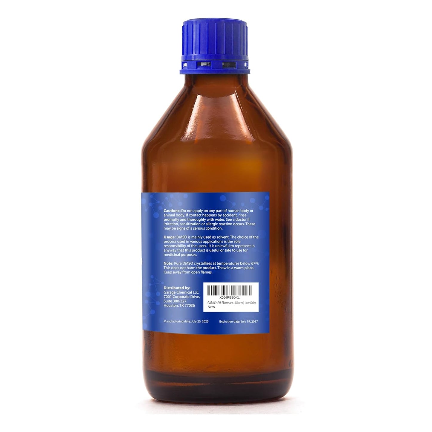 Pharmaceutical Grade 99.9% Pure DMSO in a Glass Bottle, Pure Liquid Dimethyl Sulfoxide 16.9 OZ, Non-Diluted, Low Odor