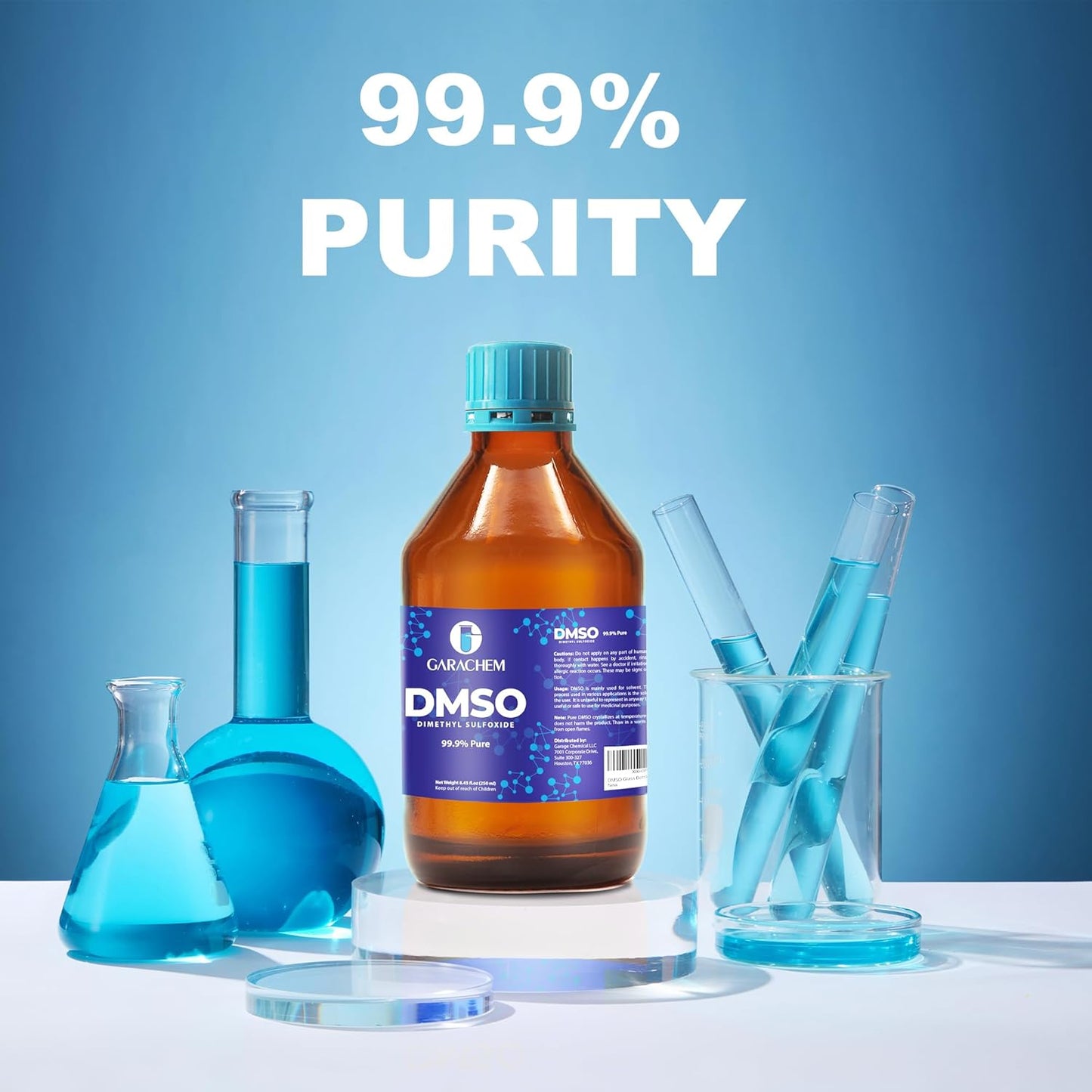Pure DMSO in a Glass Bottle, Pure Liquid Dimethyl Sulfoxide 8 OZ, Non-Diluted, Low Odor