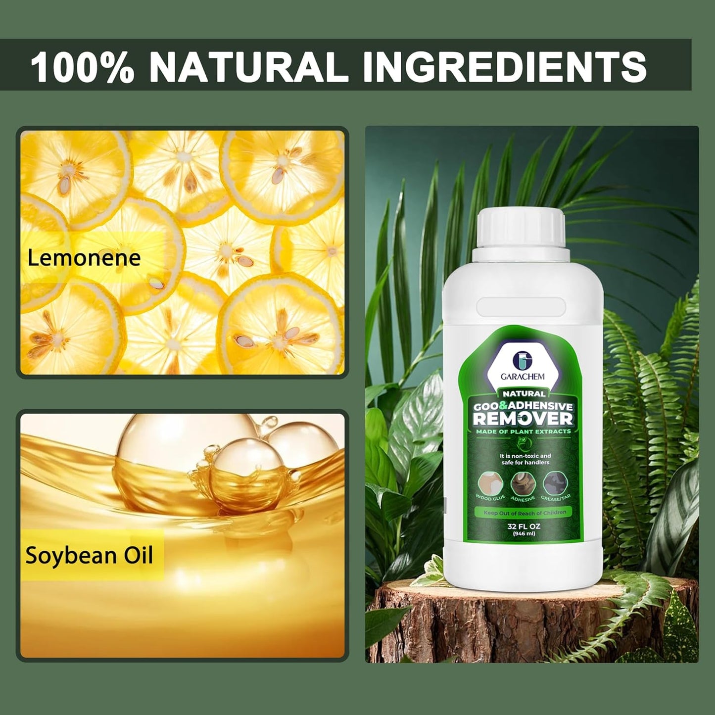 Natural Adhesive Remover, Organic Sticker Remover Made with Soybean Oil and Lemonene, Surface Safe Glue Remover Safely Removes Labels Decals Residue Tape Chewing Gum Grease Tar Crayon