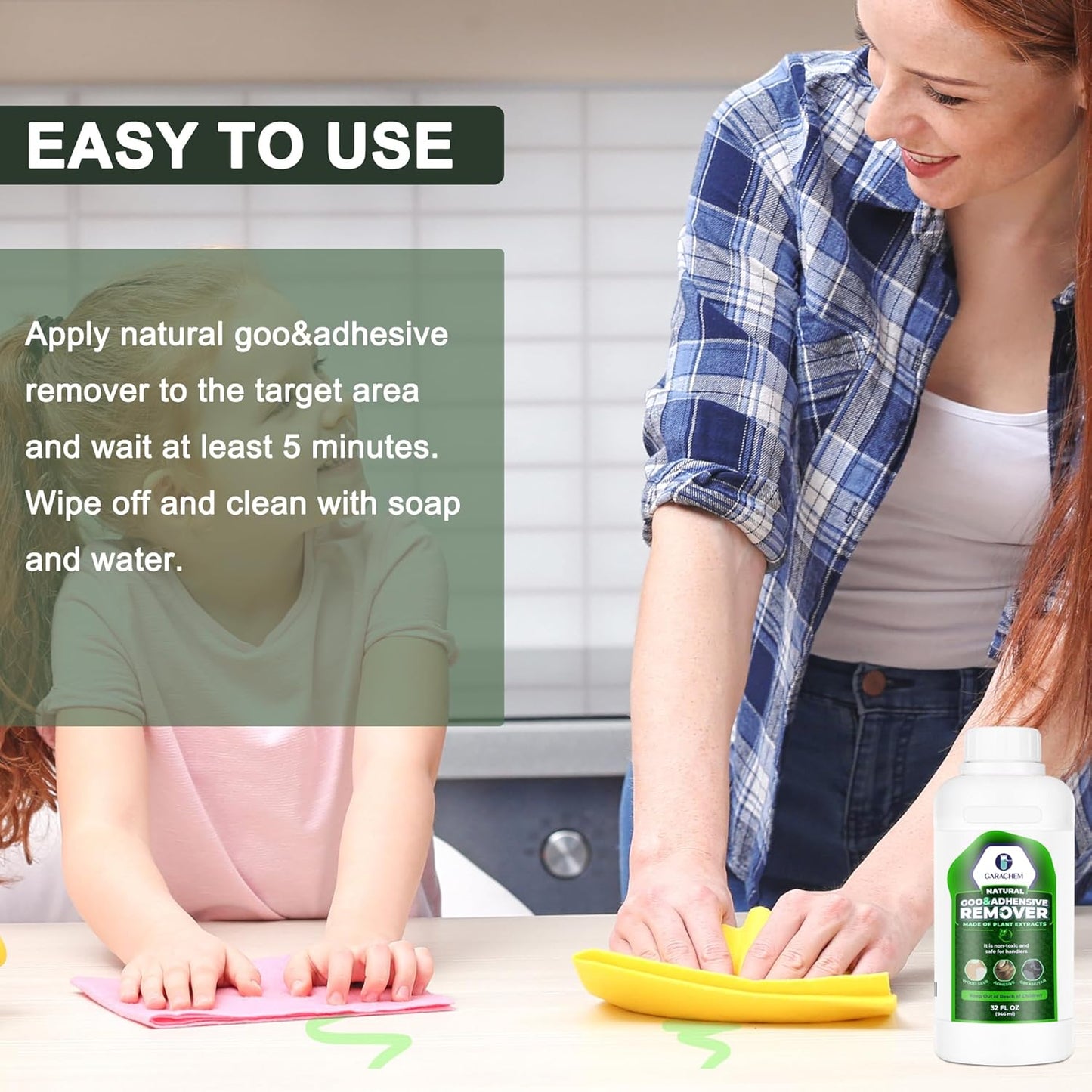 Natural Adhesive Remover, Organic Sticker Remover Made with Soybean Oil and Lemonene, Surface Safe Glue Remover Safely Removes Labels Decals Residue Tape Chewing Gum Grease Tar Crayon